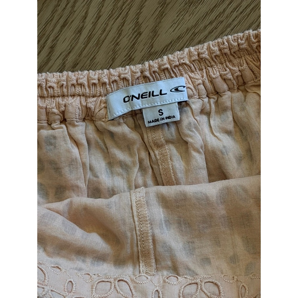ONeill Womens Blush Pink Eyelet Tie Front Top and Shorts Two Piece Set Small - Picture 10 of 10